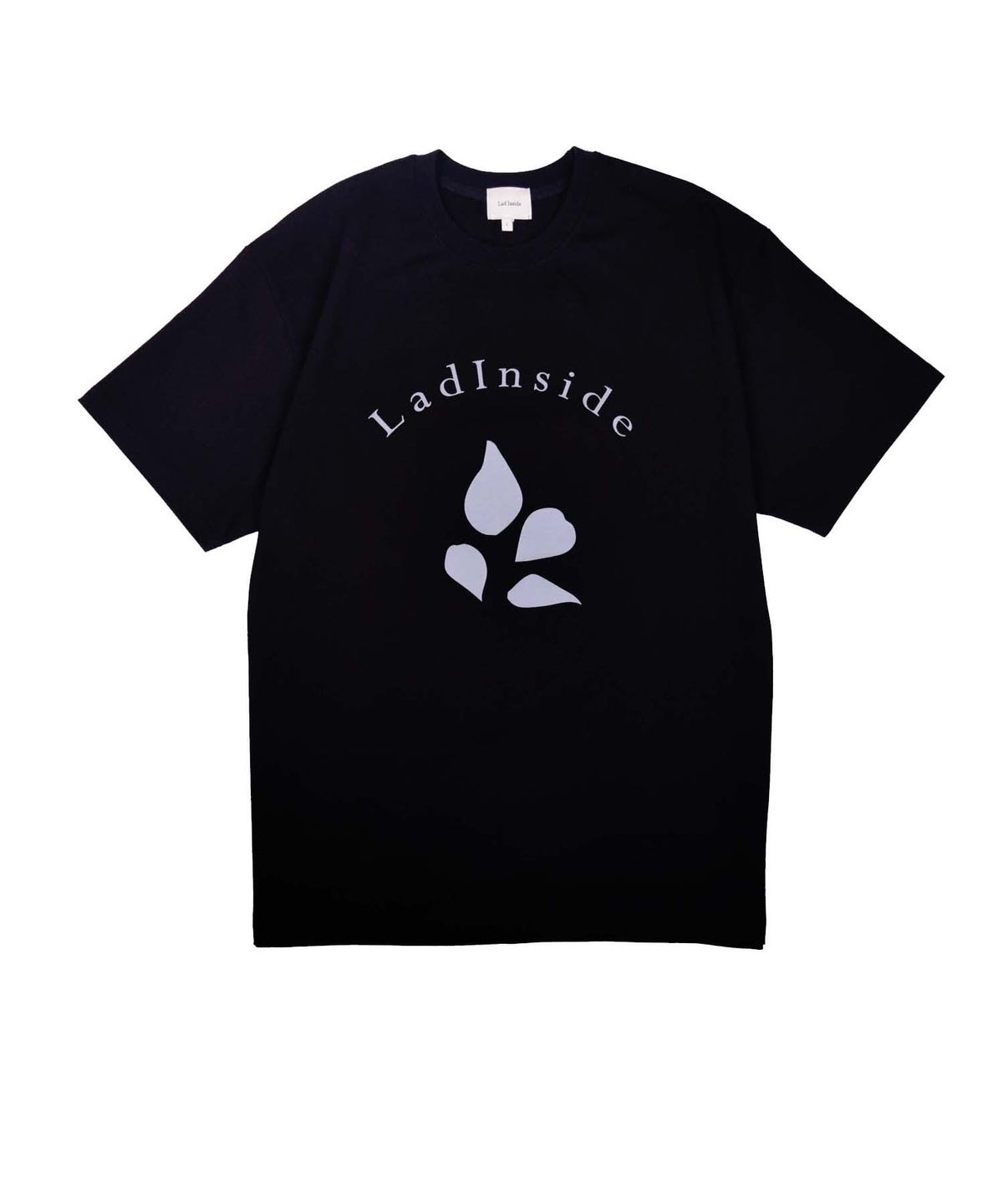 라드인사이드(LADINSIDE) 자스민 프린트 오버사이즈 반팔티셔츠_블랙