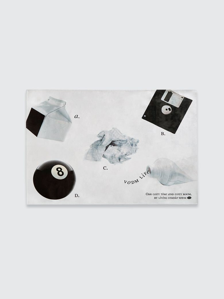 8ball white 오브제 플랫 셔닐 러그