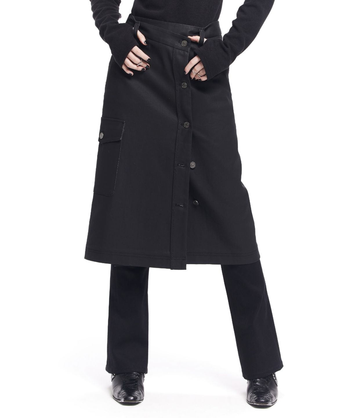 메종미네드(MAISON MINED) (W) DARKNESS OVER WRAP SKIRT