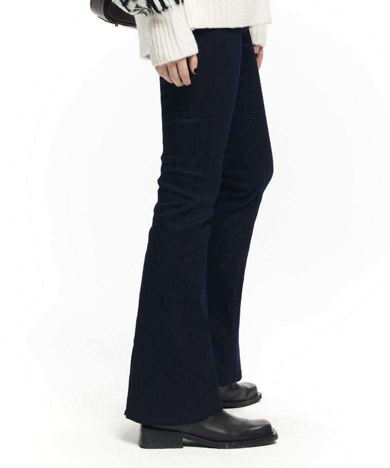 (W) FLARE JEGGINGS DENIM PANTS D/BLUE
