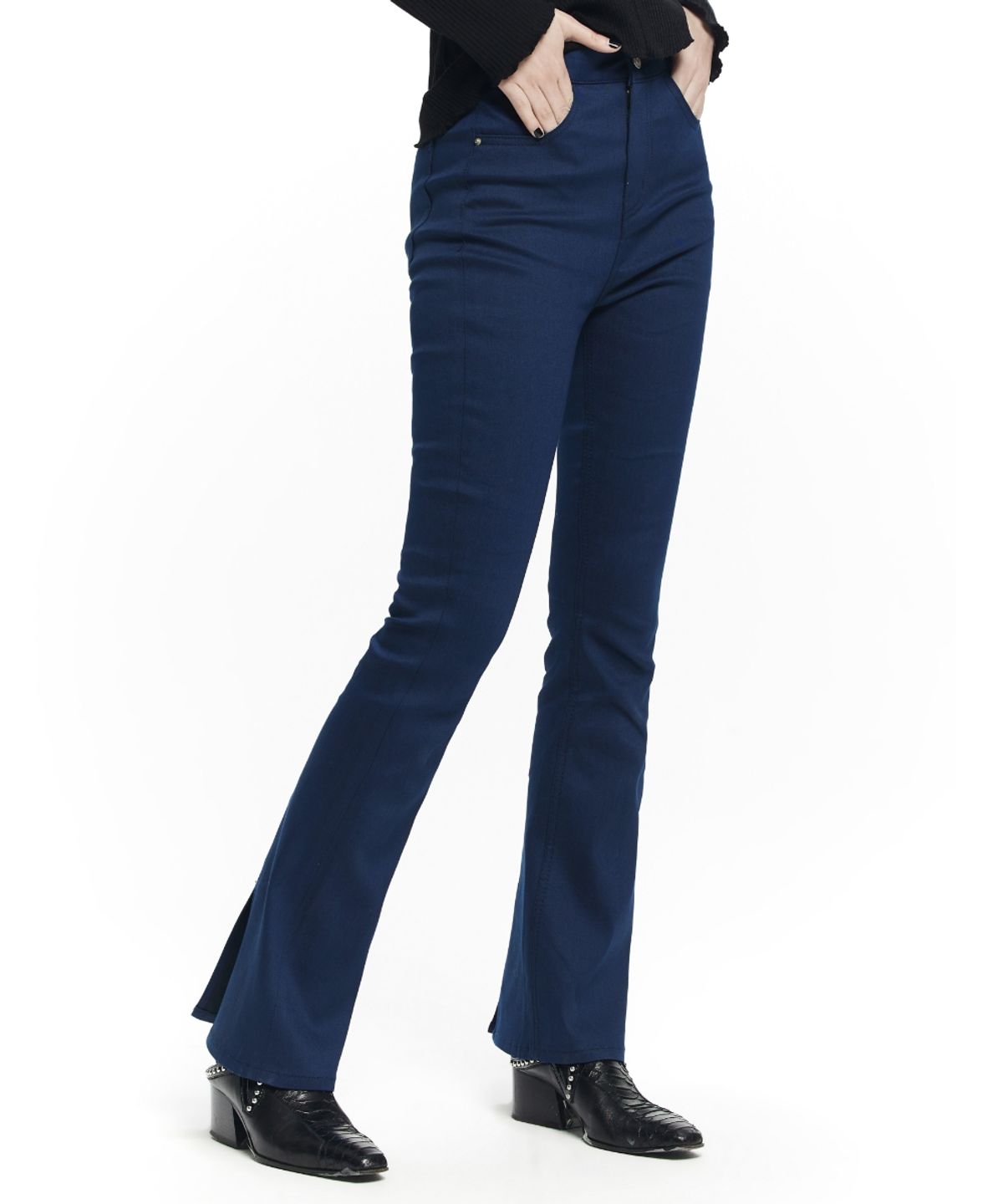 메종미네드(MAISON MINED) (W) FLARE JEGGINGS DENIM PANTS BLUE