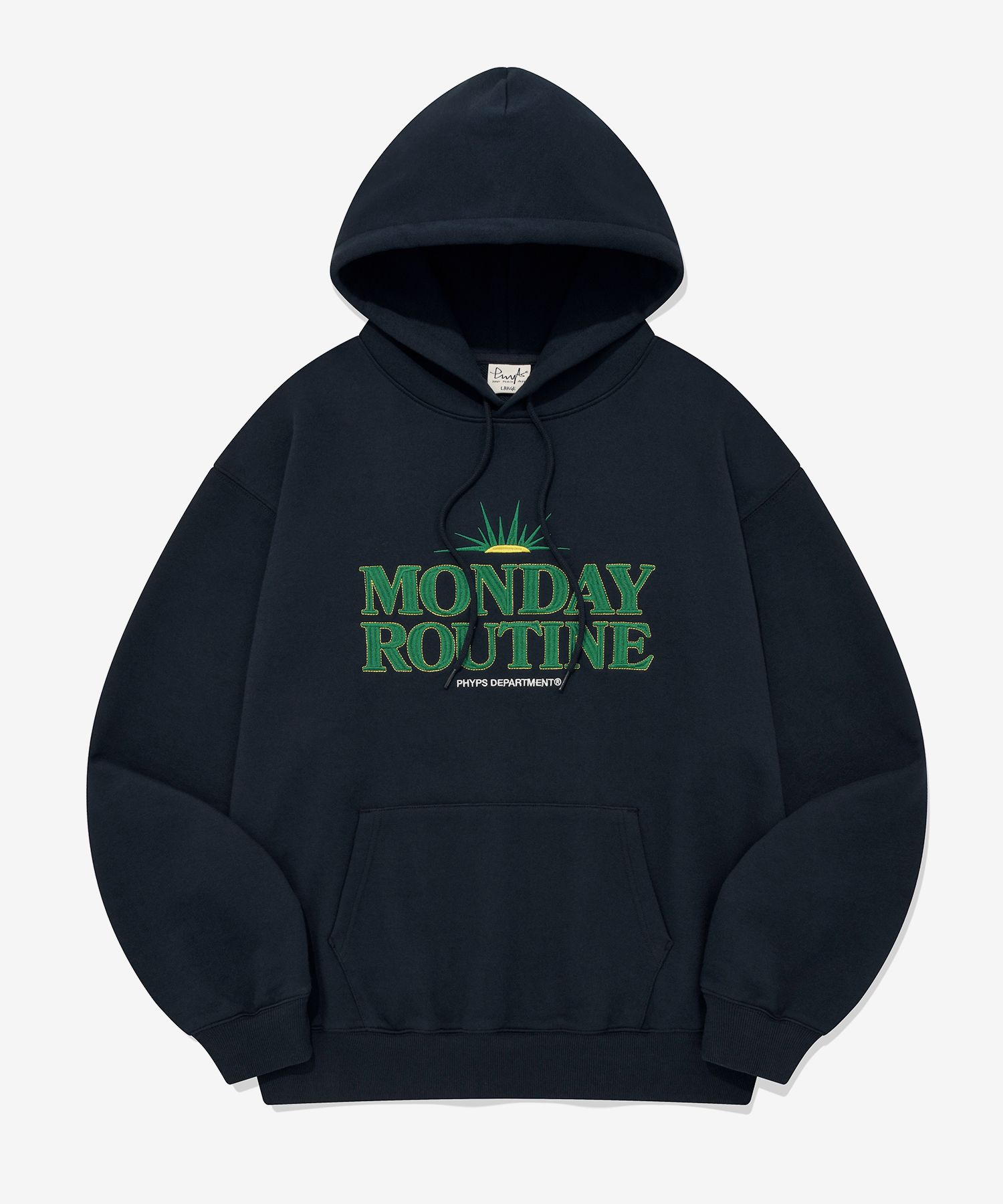◆Phyps Department◆ Monday Routine Stitch Hood_Indigo Blue MUSINSA | PHYPS Monday Routine Stitch Hoodie_Navy