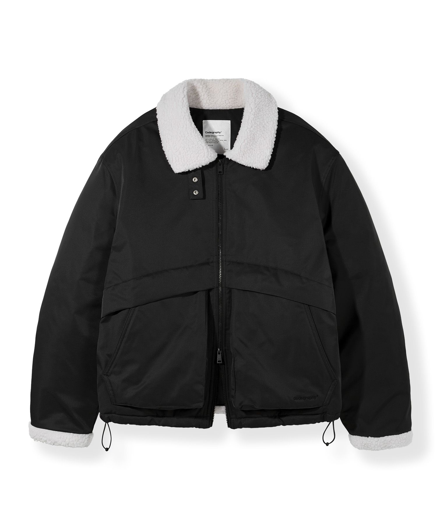 ◆codegraphy◆ Heavy boa fleece mouton jacket black CBDWUJP0 MUSINSA | Codegraphy Heavy Faux Fleece Mouton Jacket_Black