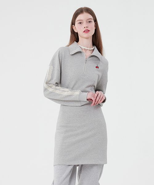 ★2024SS新作★KIRSH★SMALL CHERRY ROUND NECK DRESS SMALL CHERRY ROUND NECK DRESS [SALMON] - KIRSH | 60% - Asian