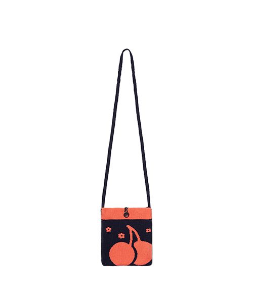 MUSINSA | KIRSH Middle Cherry Knit Mini Bag [Navy]