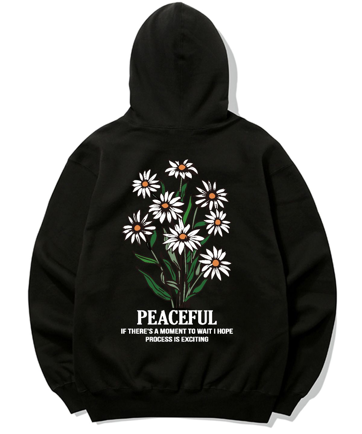 트립션(TRIPSHION) DAISY FLOWER BUNDLE GRAPHIC  후드티 - 블랙