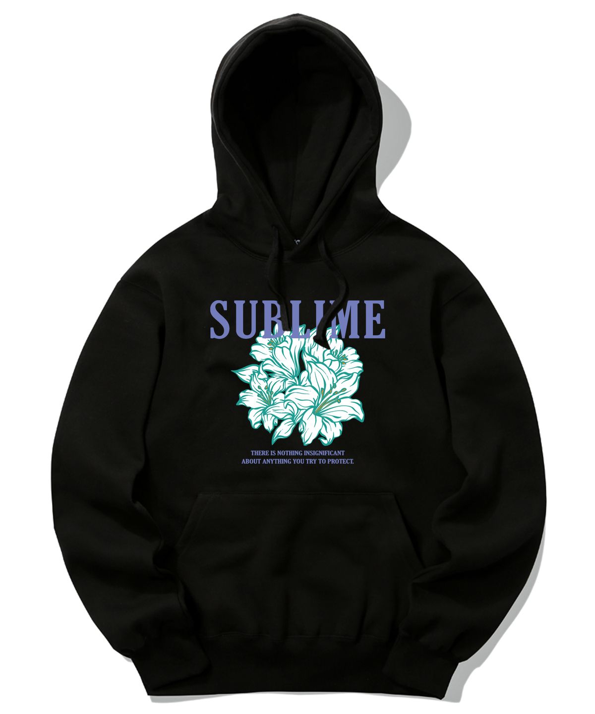 트립션(TRIPSHION) SUBLIME FLOWER LOGO 후드티 - 블랙