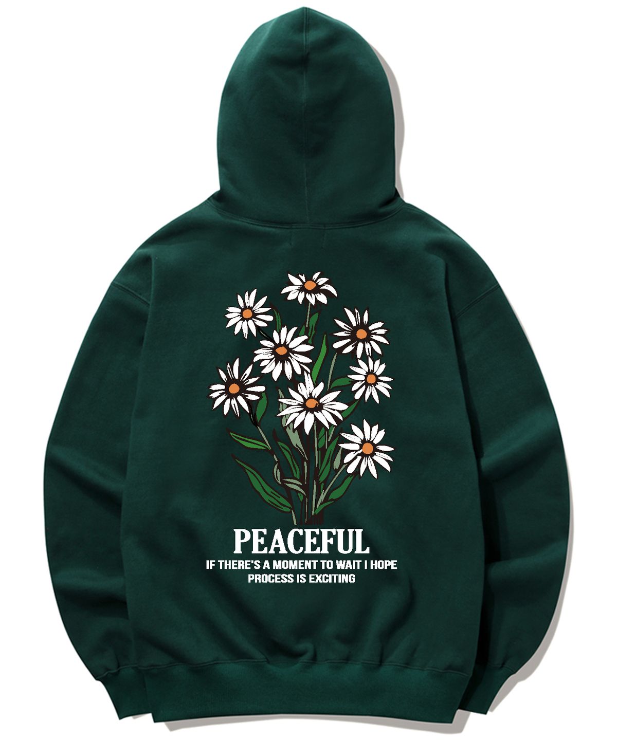 트립션(TRIPSHION) DAISY FLOWER BUNDLE GRAPHIC  후드티 - 그린