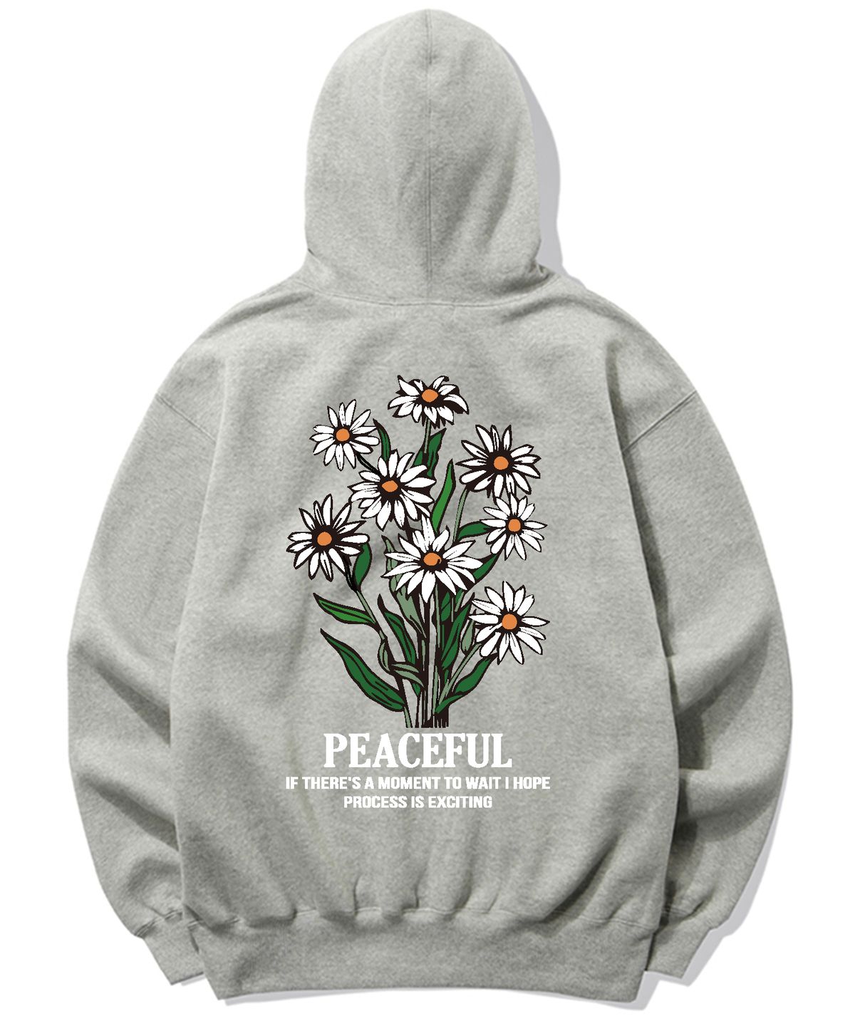 트립션(TRIPSHION) DAISY FLOWER BUNDLE GRAPHIC  후드티 - 그레이