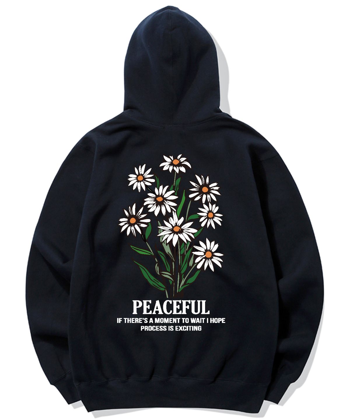 트립션(TRIPSHION) DAISY FLOWER BUNDLE GRAPHIC  후드티 - 네이비