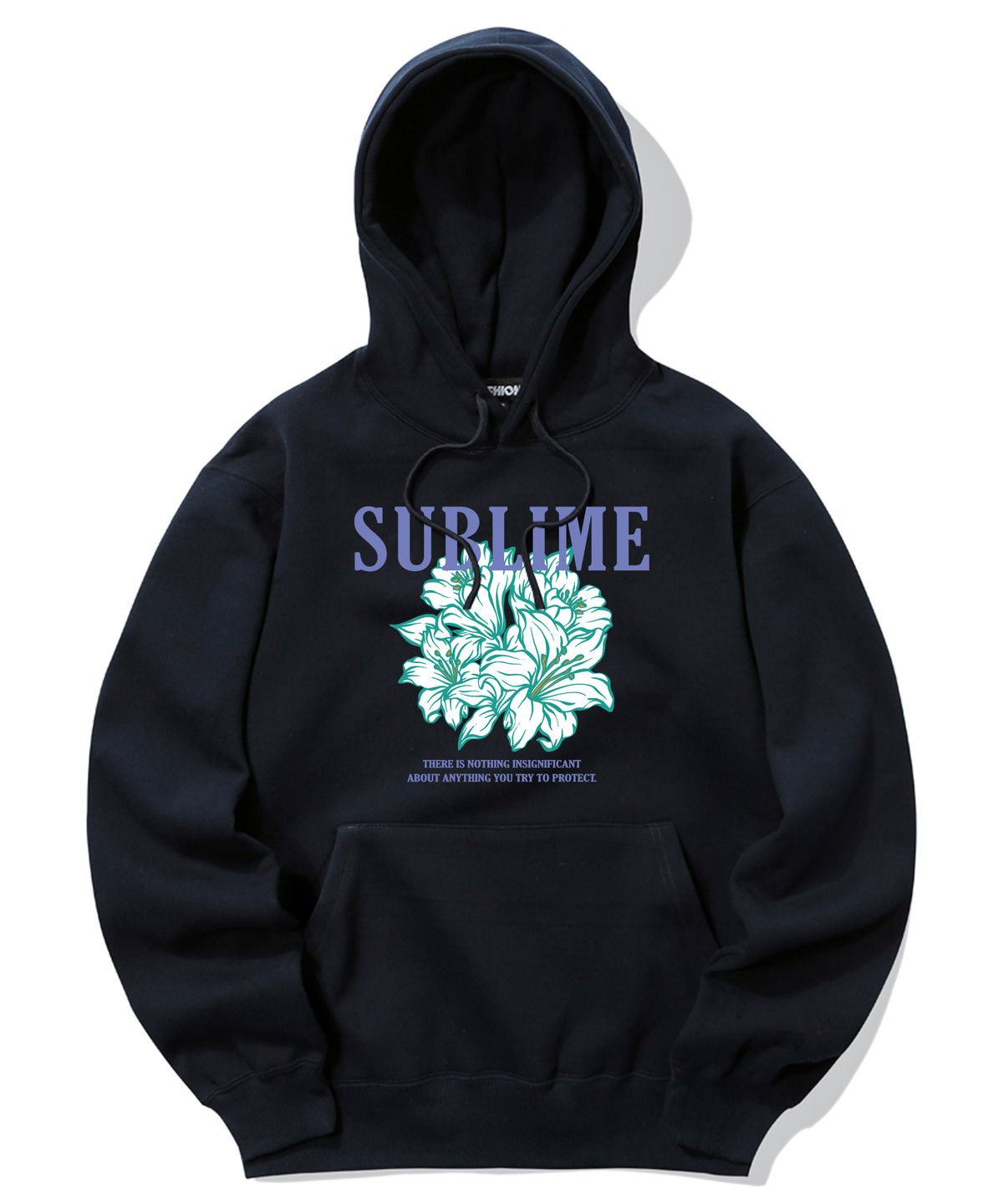 트립션(TRIPSHION) SUBLIME FLOWER LOGO 후드티 - 네이비