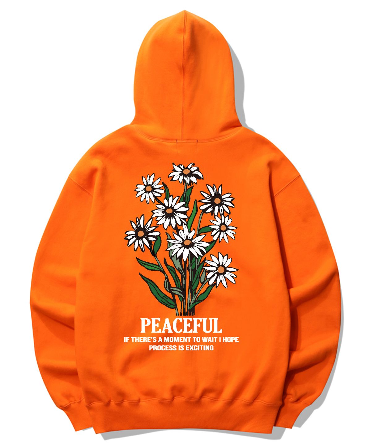 트립션(TRIPSHION) DAISY FLOWER BUNDLE GRAPHIC  후드티 - 오렌지