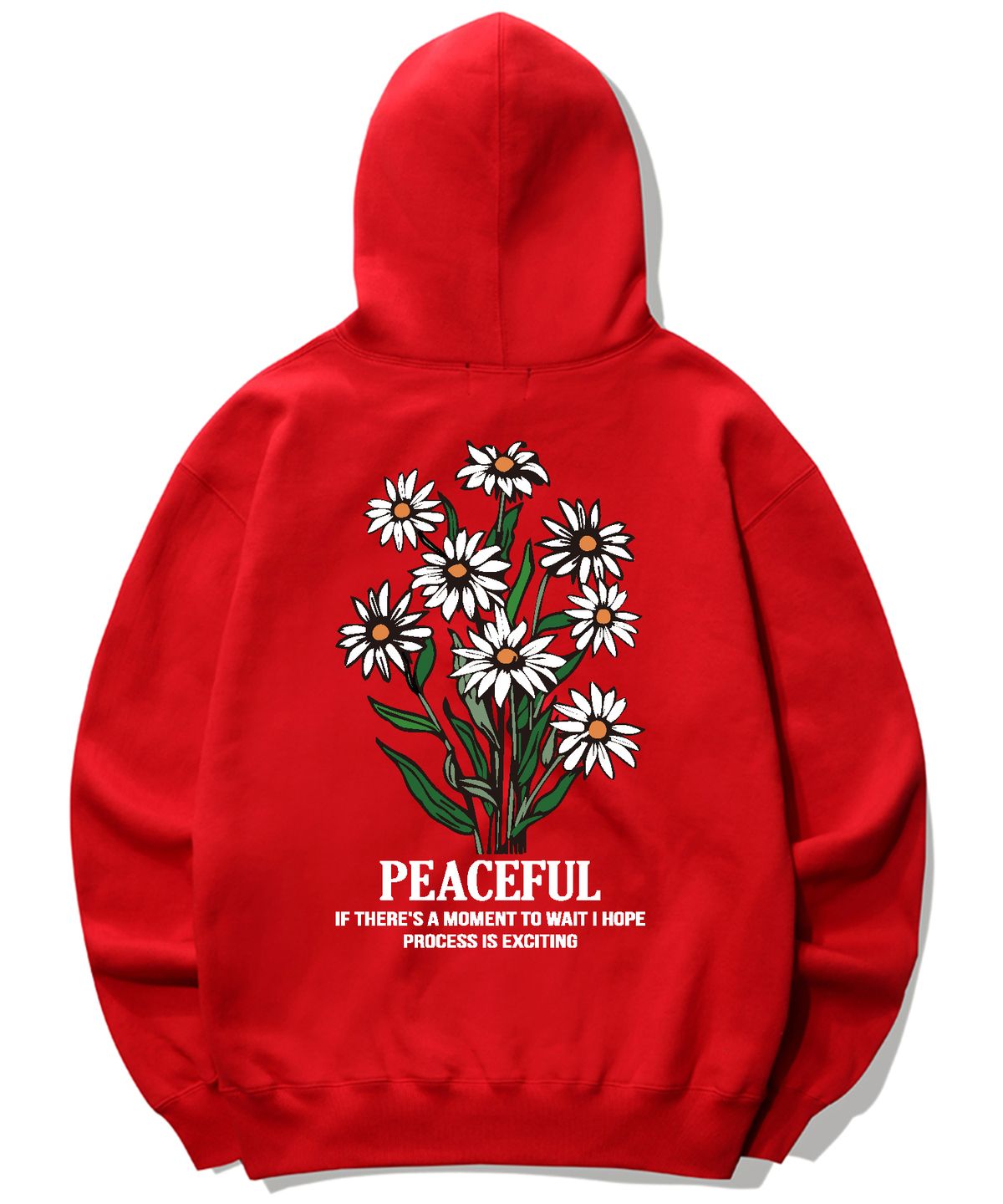 트립션(TRIPSHION) DAISY FLOWER BUNDLE GRAPHIC  후드티 - 레드
