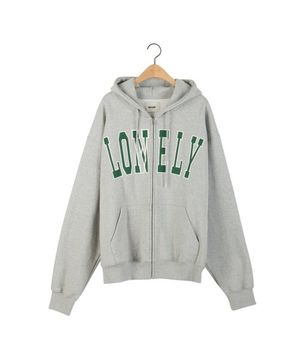 LONELY/LOVELY FLUFF HOODIE ZIP-UP GRAY