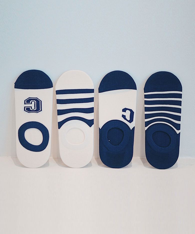 [3set] Emotion Stripe Fake Socks