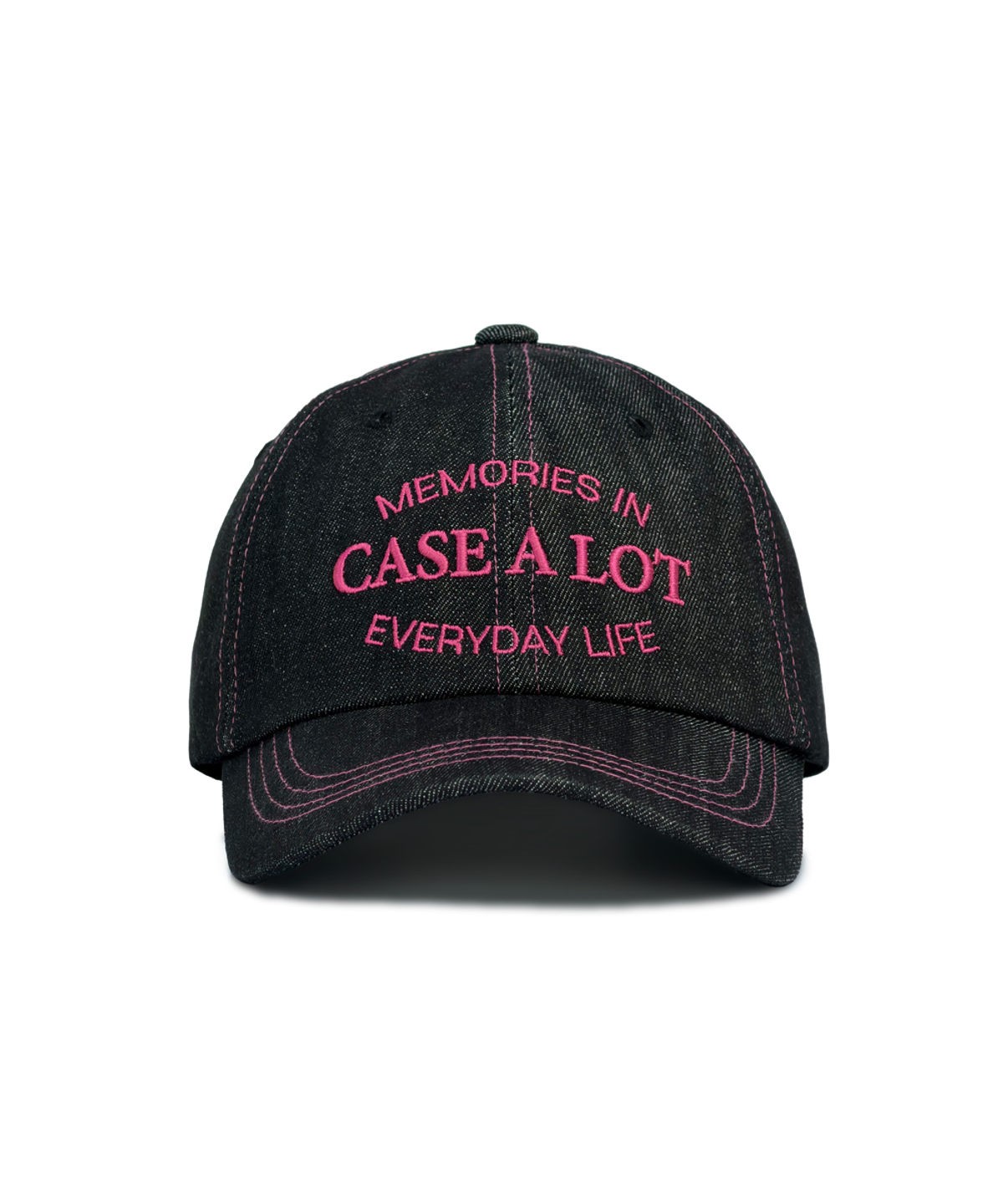 케이스어랏(CASE A LOT) Denim stitch ball cap - black