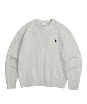 Heavyweight Cable Crew Neck Knit [IVORY]_COOSKT040IVORY