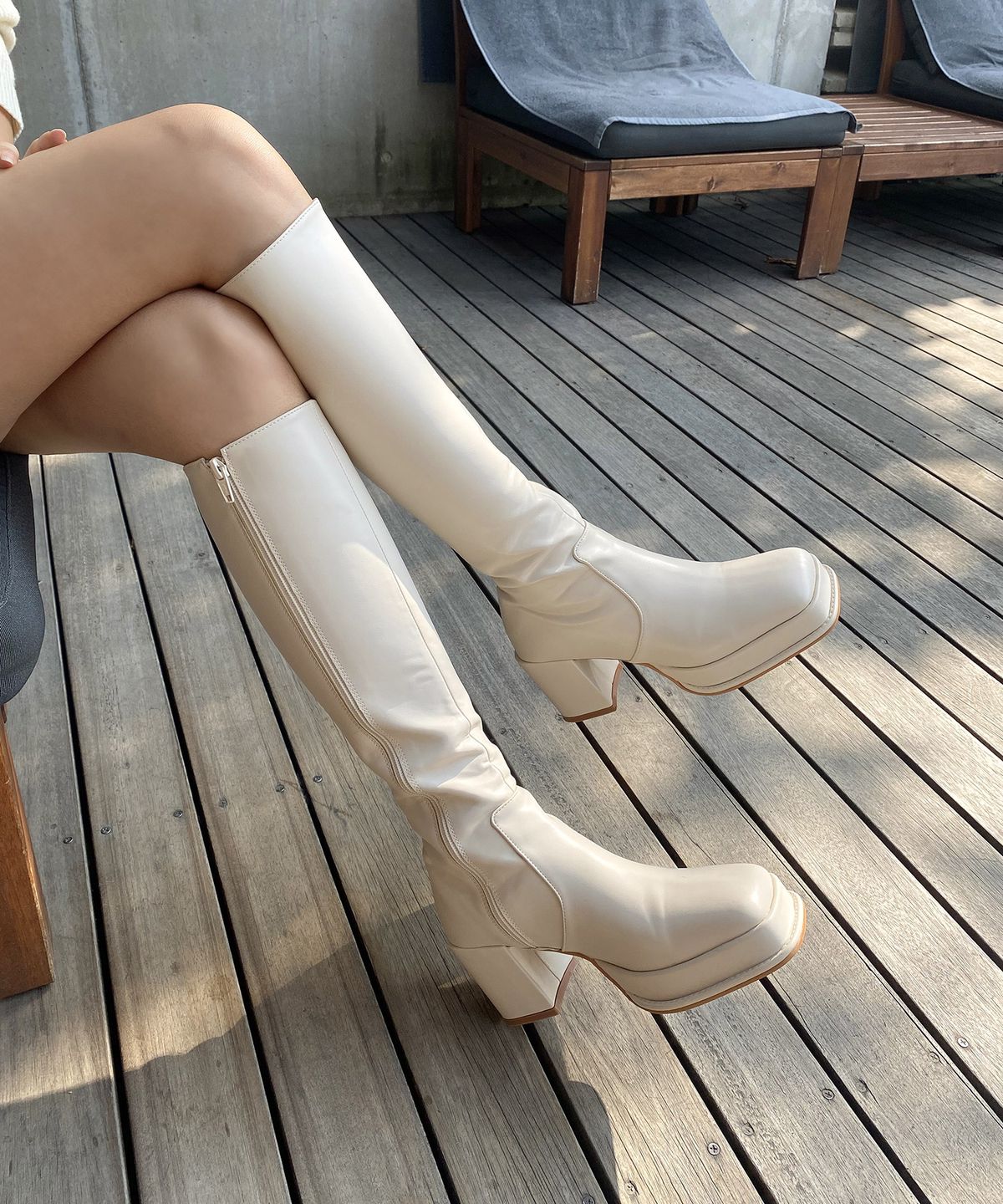 슈하이(SHOEHI) 소피아 스퀘어토 롱 부츠 B3810(2 Colors)