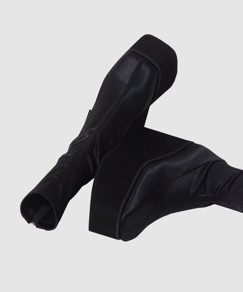 HM22F2 Satin Span Platform Boots