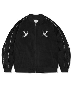 SP 벨벳 스왈로우 수베니어 자켓-블랙