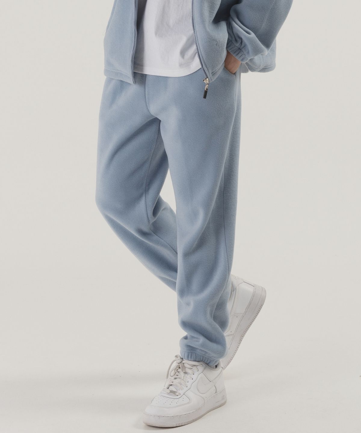 피아네르(PIANER) 웜 플리스 밴딩 조거 팬츠 (blue)