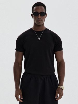 데일리 무지 머슬핏 티셔츠 [블랙]