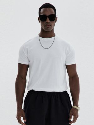 데일리 무지 머슬핏 티셔츠 [화이트]