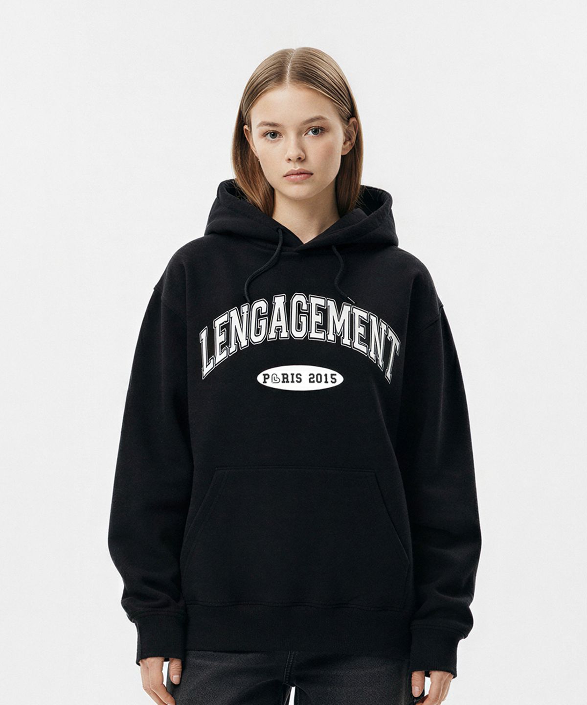 랑가주망(LENGAGEMENT) 아치 로고 후드티 [블랙]