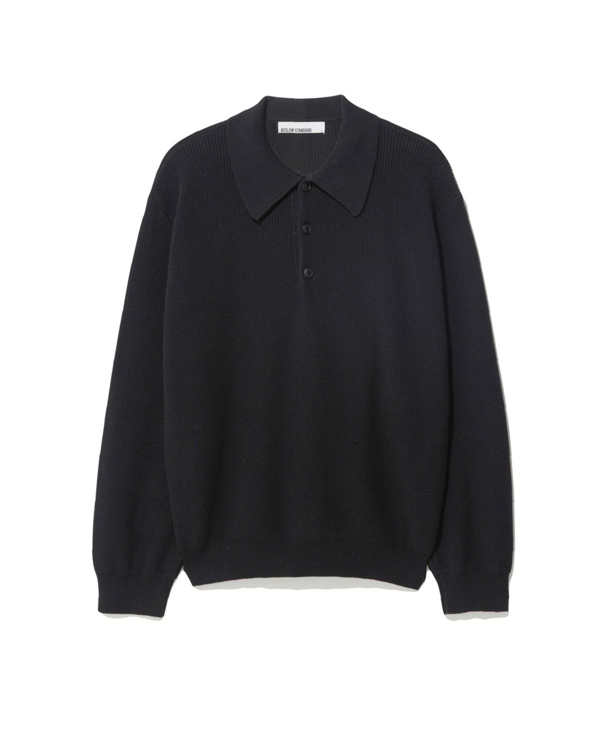 비슬로우(BESLOW) LONG SLEEVE COLLAR KNIT BLACK