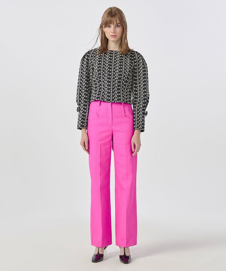 [22FW] Cotton Twill Straight Pants - Neon Pink