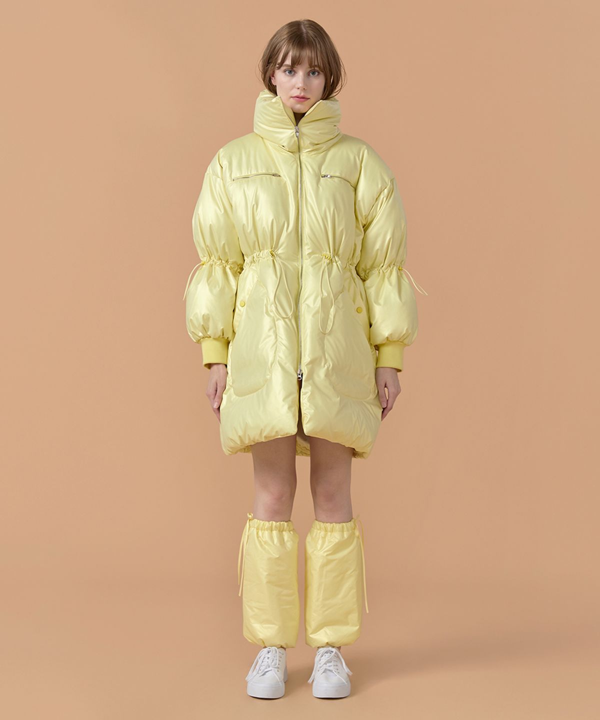 워브먼트(WOVEMENT) [22FW] Padding Leg Warmer - Light Yellow