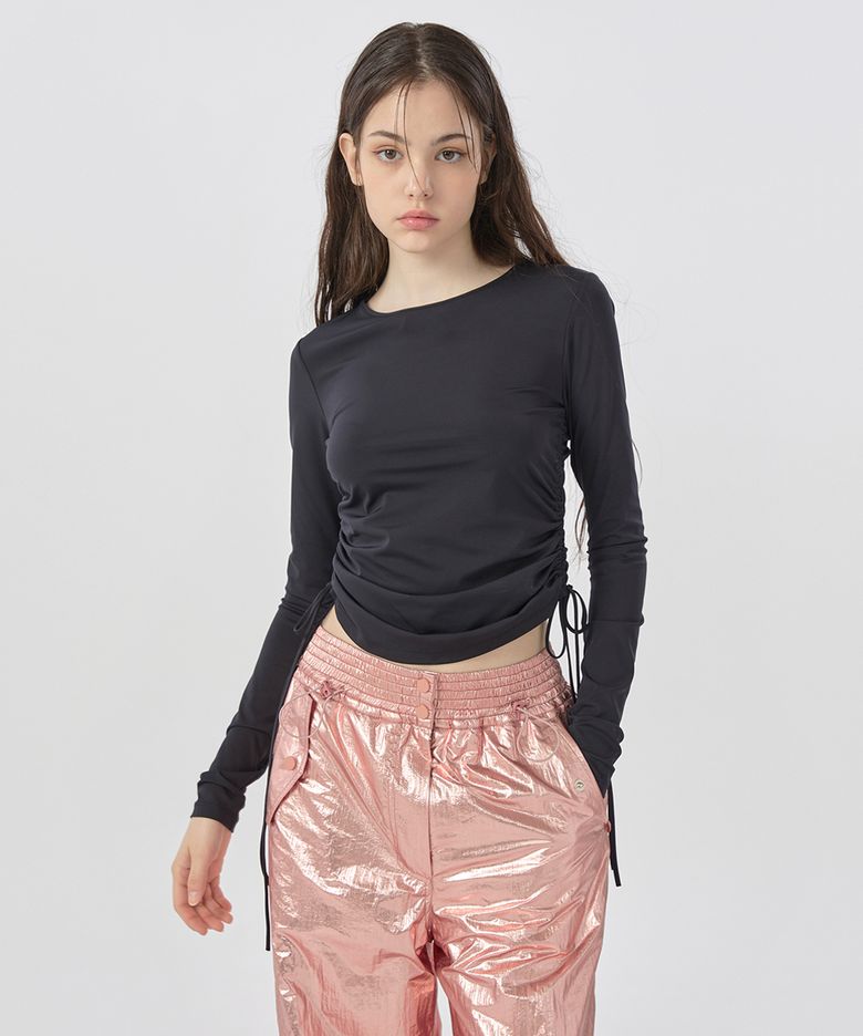 [22FW] Side String Point T-shirt - Black