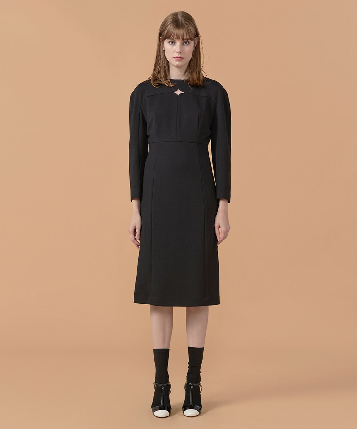 워브먼트(WOVEMENT) [22FW] Twinkle Point Jersey Dress - Black