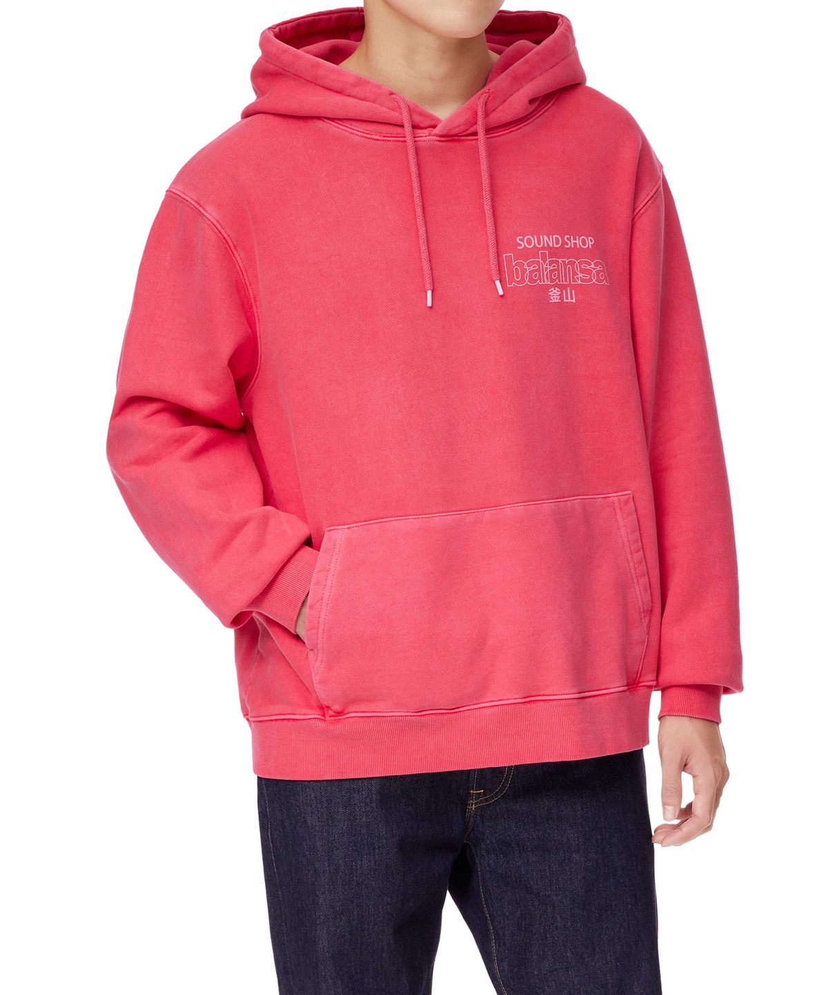 발란사(BALANSA) SSB LOGO GARMENT DYEING HOODIE(RED)