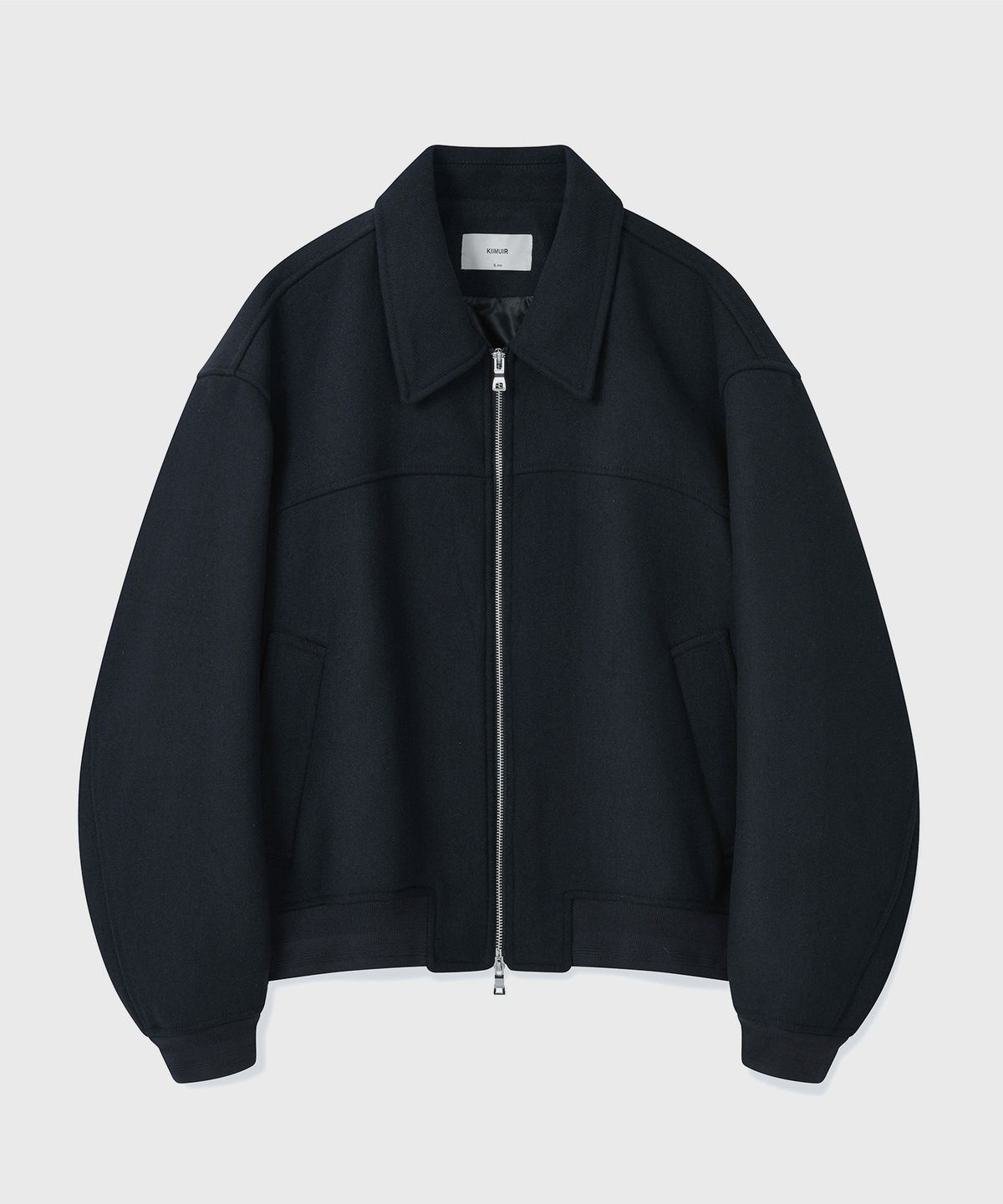 키뮤어(KIIMUIR) 울(WOOL) 바시티 자켓_네이비
