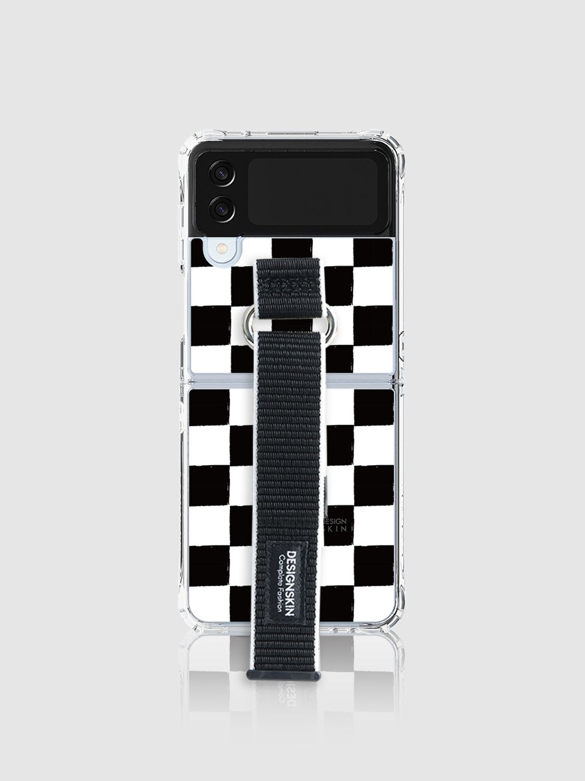 디자인스킨(DESIGNSKIN) 갤럭시Z플립4 피닉스 프로 스포티스트랩 케이스-체커보드 블랙