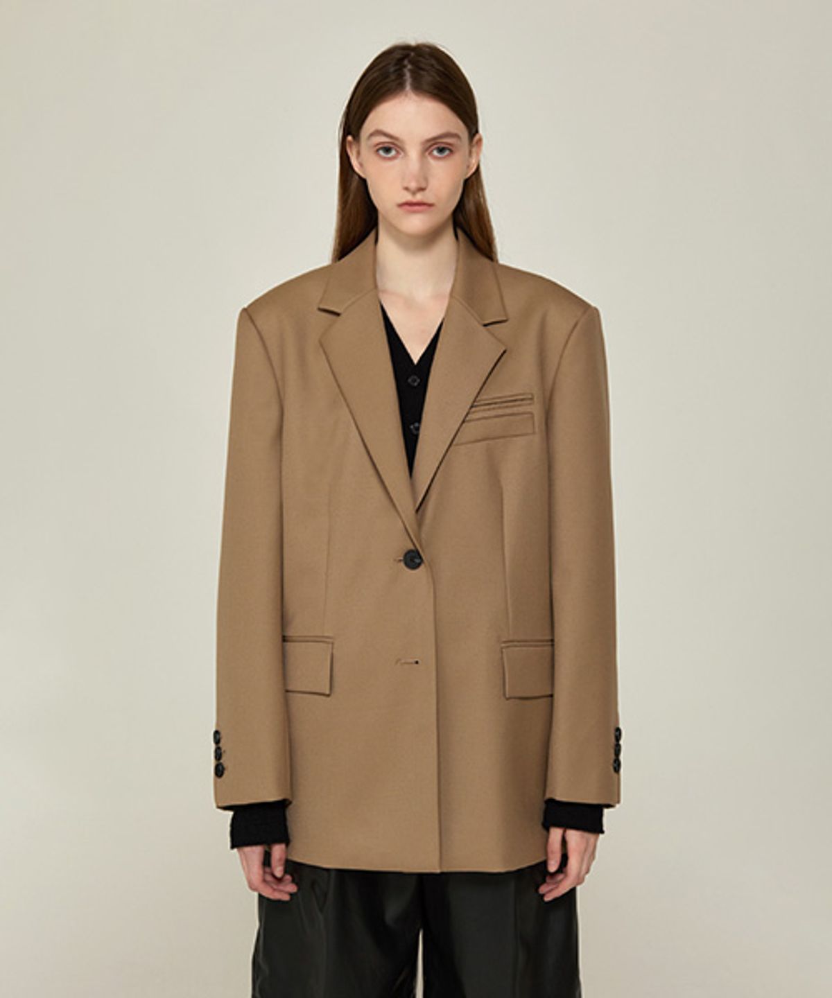 아바몰리(AVA MOLLI) OVERSIZED SINGLE JK (BEIGE)