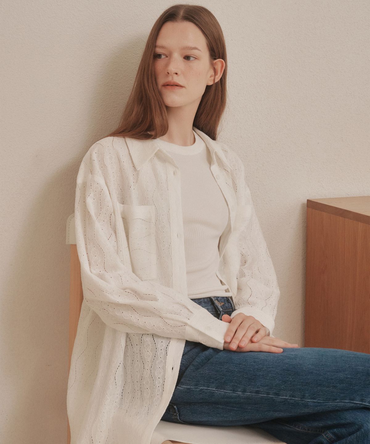 아바몰리(AVA MOLLI) LACE ESSENTIAL SH (WHITE)