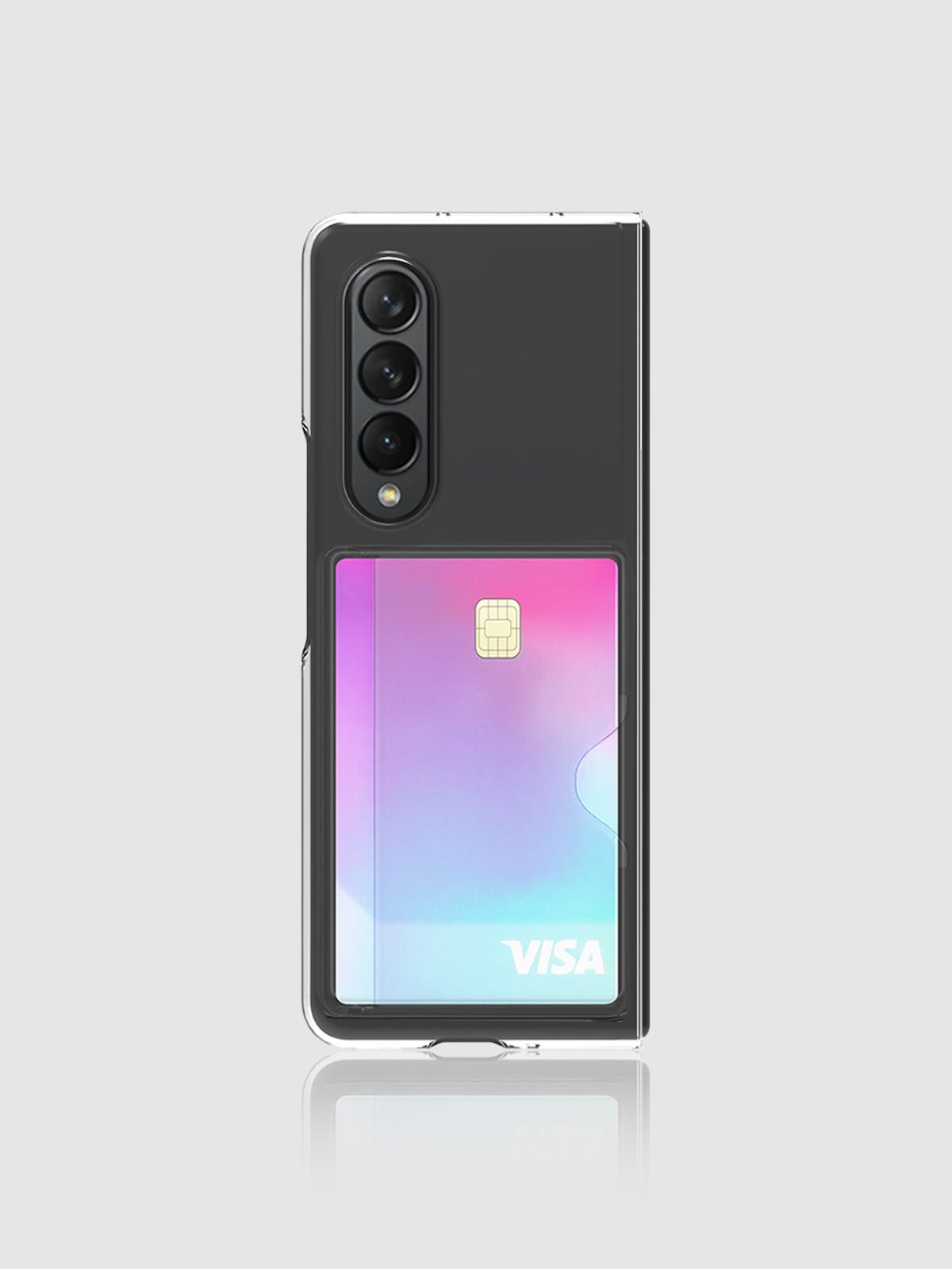 디자인스킨(DESIGNSKIN) 갤럭시Z폴드4 피닉스 프로 카드슬롯 케이스 - 클리어