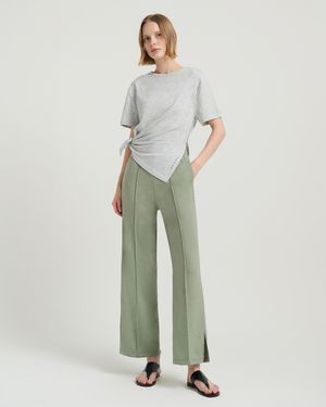 (FM10722)사이드 슬릿 소프트 테리 팬츠_포레스트멜란지