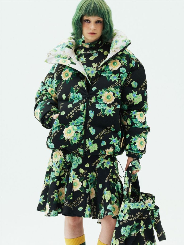Floral Oversized Puffer Jacket