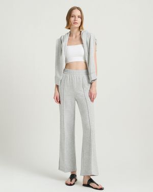 (FM10722)사이드 슬릿 소프트 테리 팬츠_그레이멜란지