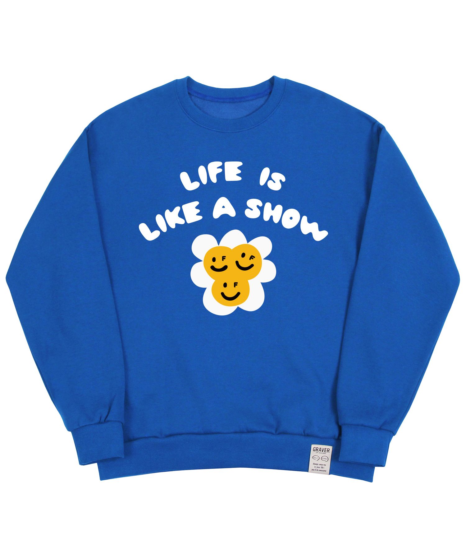 【GRAVER】22FW★ [UNISEX] Multi Flower Dot Smile Sweatshirt Multi-Flower Dot Smile Sweatshirt - GRAVER | 60% - Asian