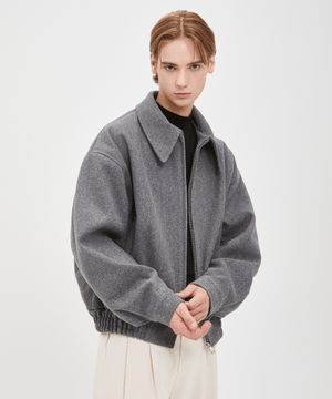 빅카라 울 2-WAY 블루종 - 다크그레이