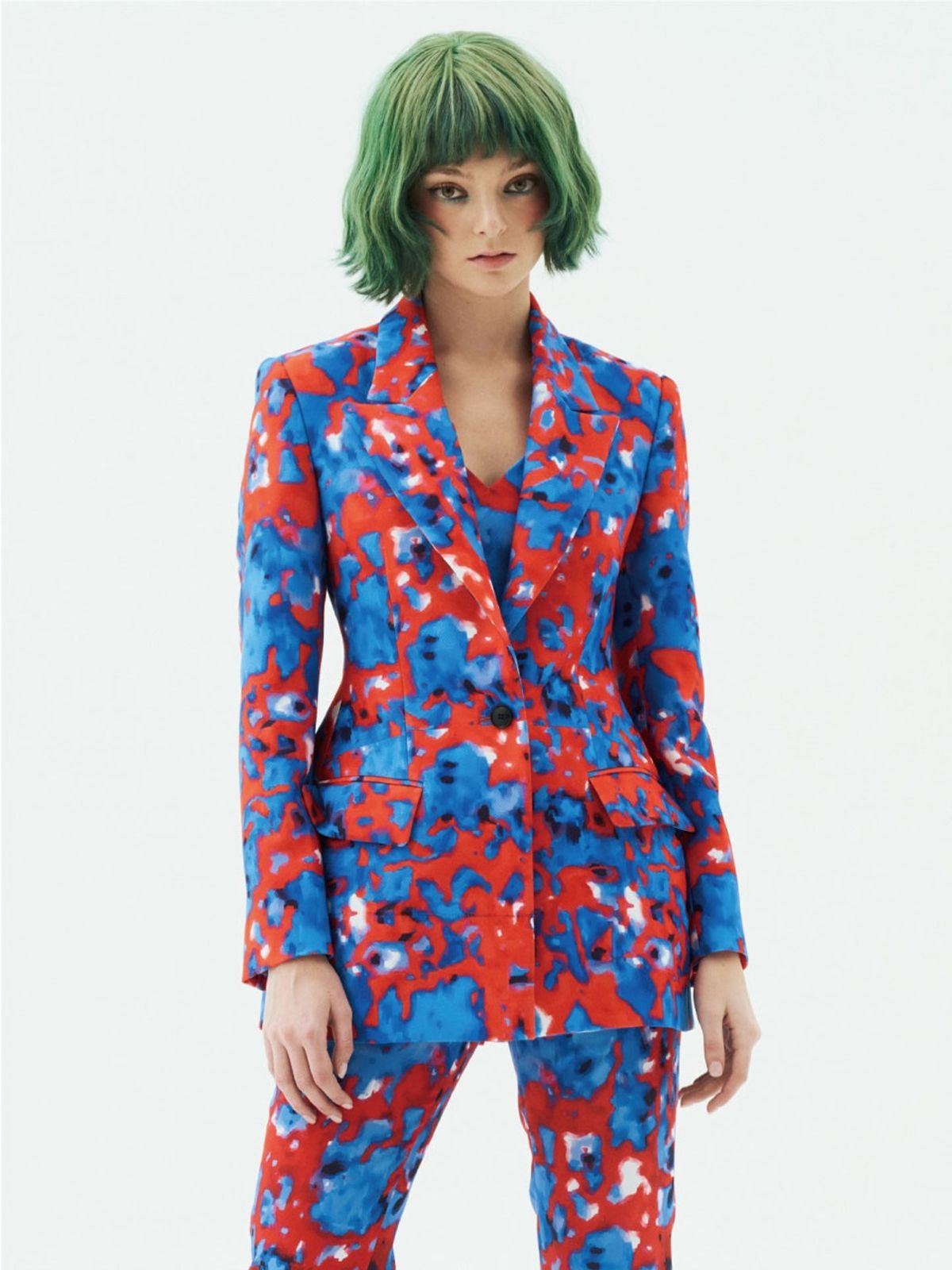 그리디어스(GREEDILOUS) Liquid Print  Tuxdo-Collar  Blazer
