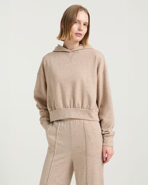 (FM50122)소프트 크롭 테리 후드_아몬드멜란지