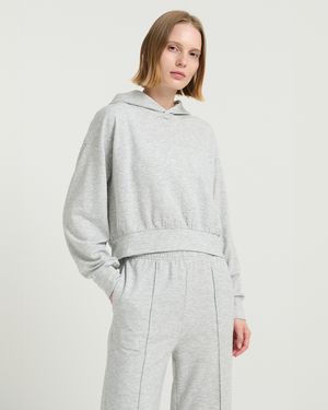 (FM50122)소프트 크롭 테리 후드_그레이멜란지