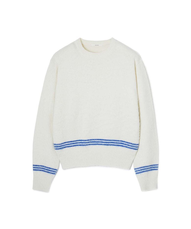 ESSENTIAL_UNISEX MSS Mohair Blend Stripe Knit [Ivory Blue]