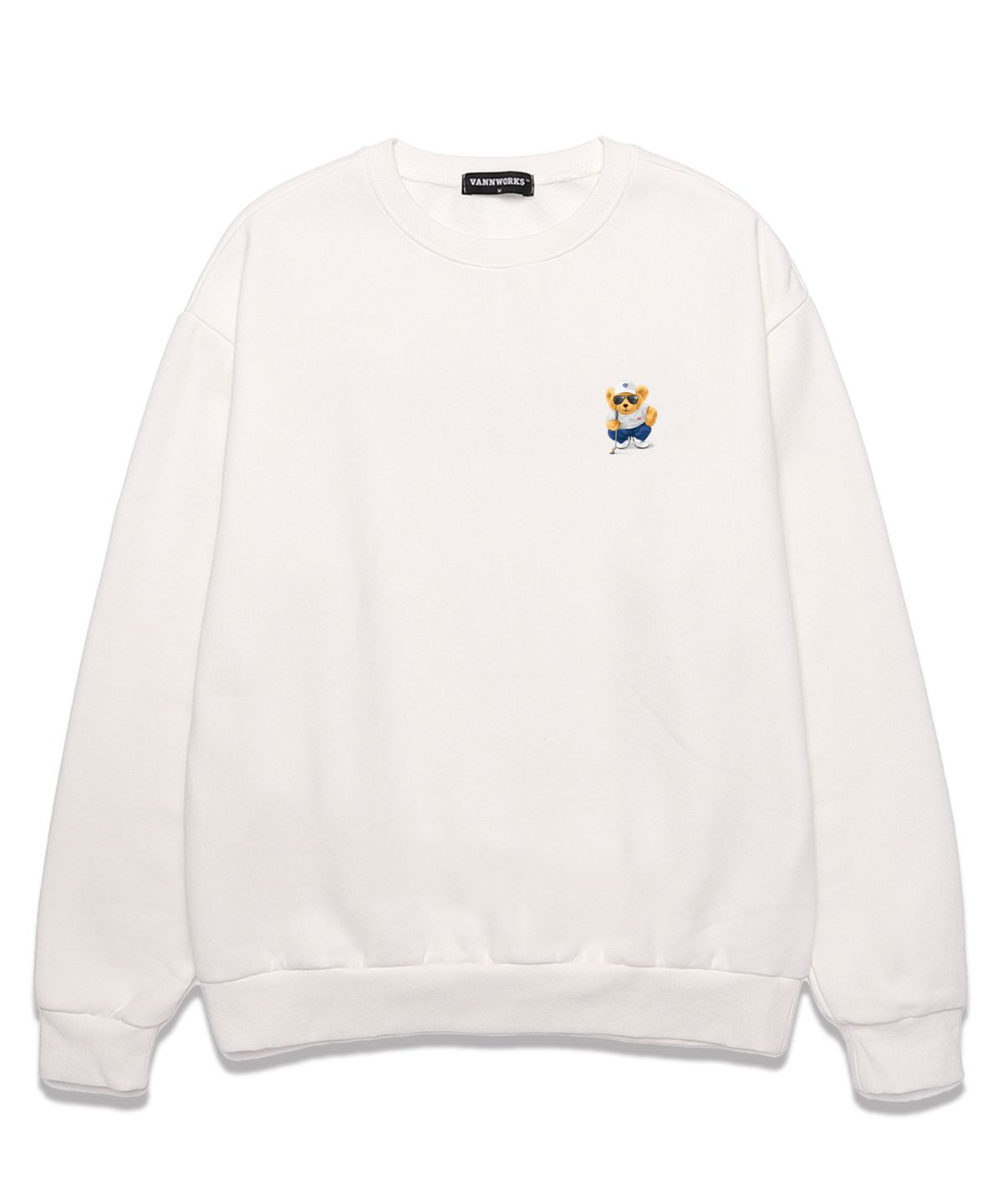 밴웍스(VANNWORKS) GOLF BEAR  오버핏 맨투맨 (VNDTS103) 화이트