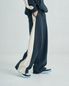 Reverse Pleat Wide Pants (Navy)